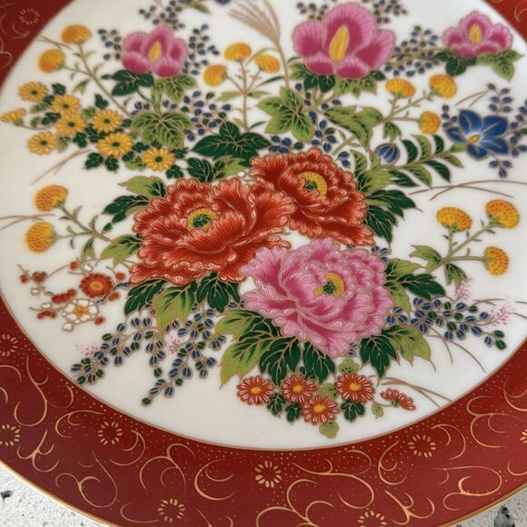 Vintage Satsuma Made in Japan Chrysanthemum Floral Ornate Decorative Plate 10.5” - Picture 7 of 10
